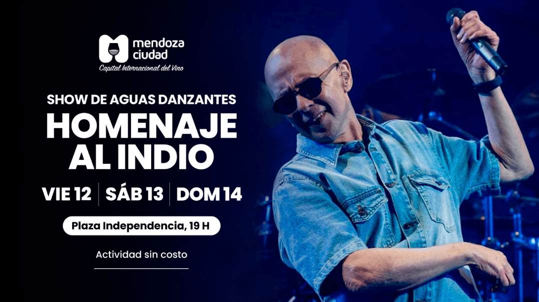Mendoza rinde homenaje al Indio Solari con espectáculo de aguas danzantes
