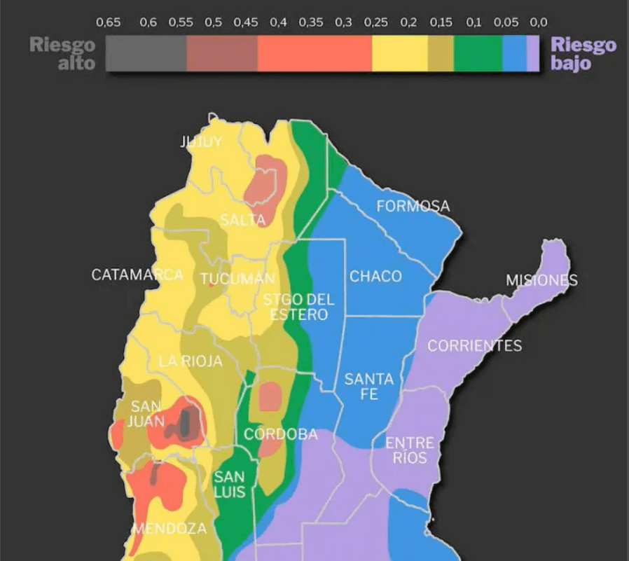 Mendoza tiene la mayor peligrosidad sísmica del país según INPRES
