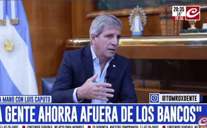 Caputo defiende el plan económico de Milei y ajuste fiscal